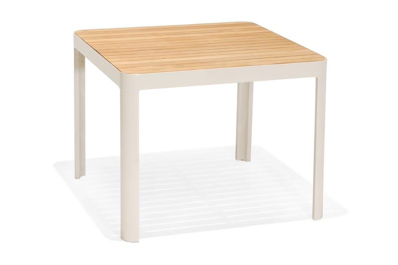 Portals Spisebord 95 cm - Hvid/Træ - Havemøbler - Havebord - Spisebord