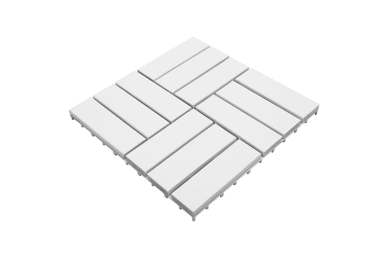 terrassefliser 10 stk. 30x30 cm massivt akacietræ hvid - Hvid - Havemøbler - Havebord - Spisebord & havebord