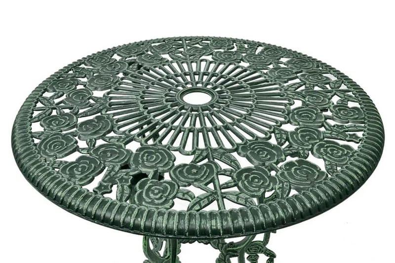 Bistrosæt 3 Dele Støbt Aluminium Grøn - Grøn - Havemøbler - Stole & lænestole - Spisebordsstole
