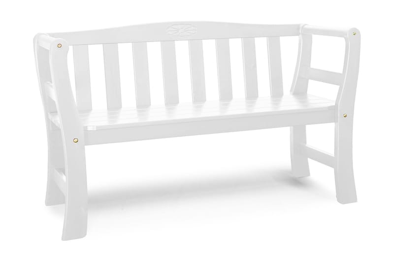 Drömminge Bænk Hvid - Hvidlaseret Fyr - Havemøbler - Havebord - Loungeborde & Sofaborde udendørs