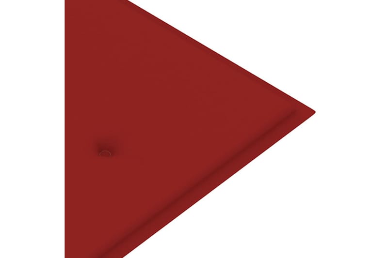 Havebænk Med Rød Hynde 150 cm massivt teaktræ - Havemøbler - Havesofaer & bænke - Bænke