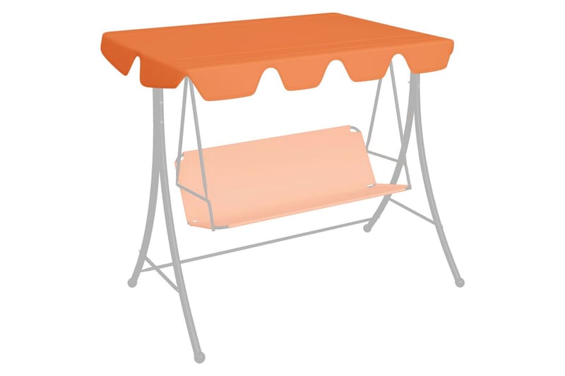Udskiftelig baldakin til gyngesofa 192x147cm 270 g/m² orange - Orange - Havemøbler - Havesofaer & bænke - Hængesofaer - Hængesofa tag