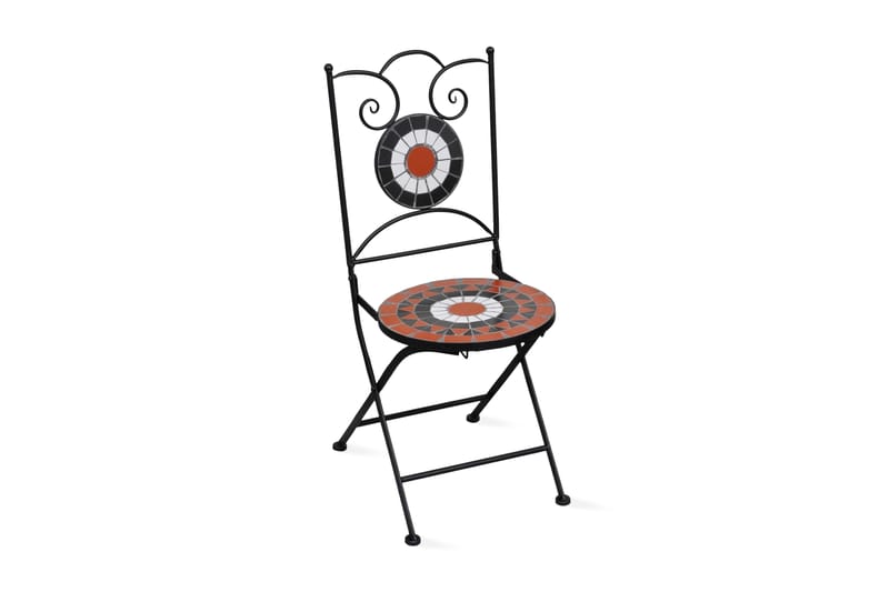 Foldbare Bistrostole 2 Stk. Keramik Teracotta Og Hvid - Flerfarvet - Havemøbler - Balkon - Balkonmøbler - Altanstole