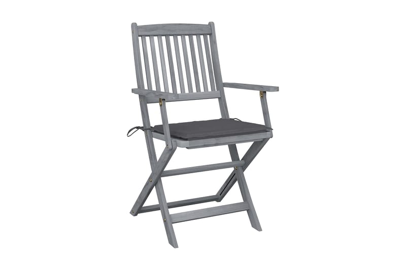 Foldbare udendørsstole 6 stk. med hynder massivt akacietræ - Havemøbler - Havestole - Caféstole