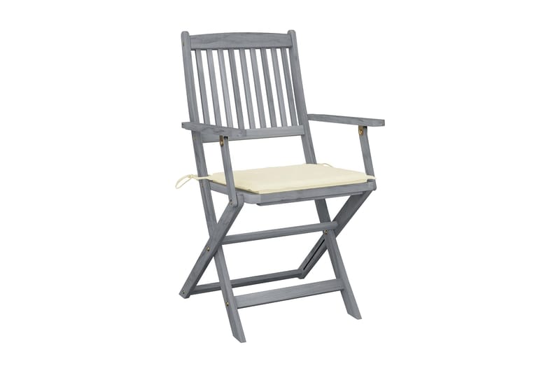 Foldbare udendørsstole 6 stk. med hynder massivt akacietræ - Havemøbler - Balkon - Balkonmøbler - Altanstole