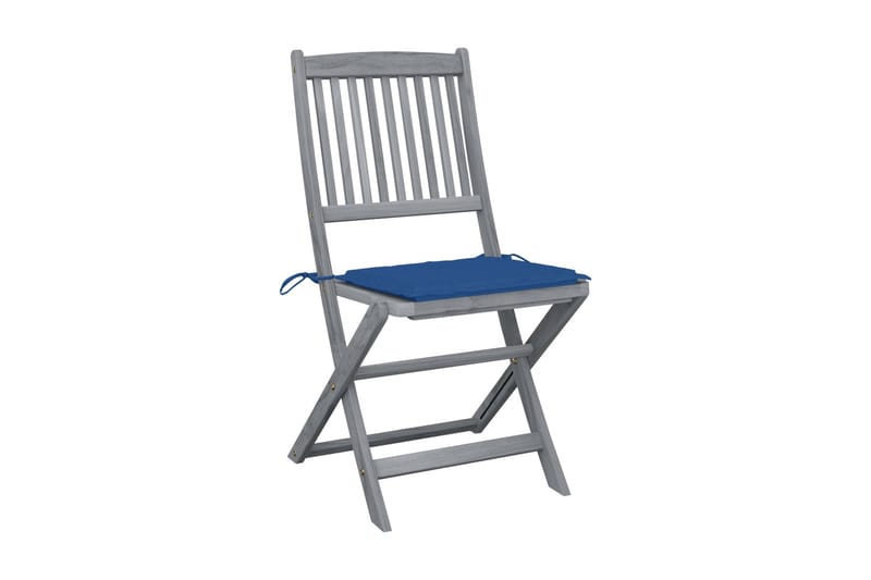 Foldbare udendørsstole 6 stk. med hynder massivt akacietræ - Havemøbler - Havestole - Caféstole