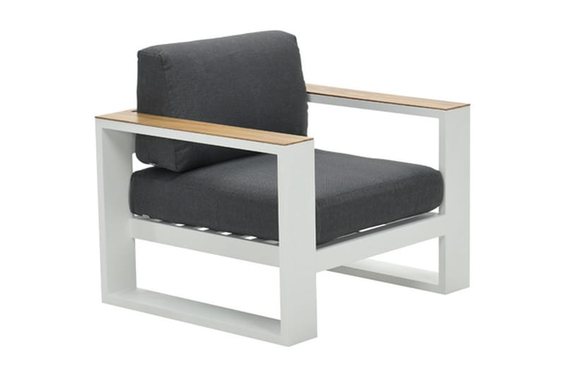 Cube Loungelænestol Hvid/Sort/Brun - Garden Impressions - Havemøbler - Stole & lænestole - Lænestole