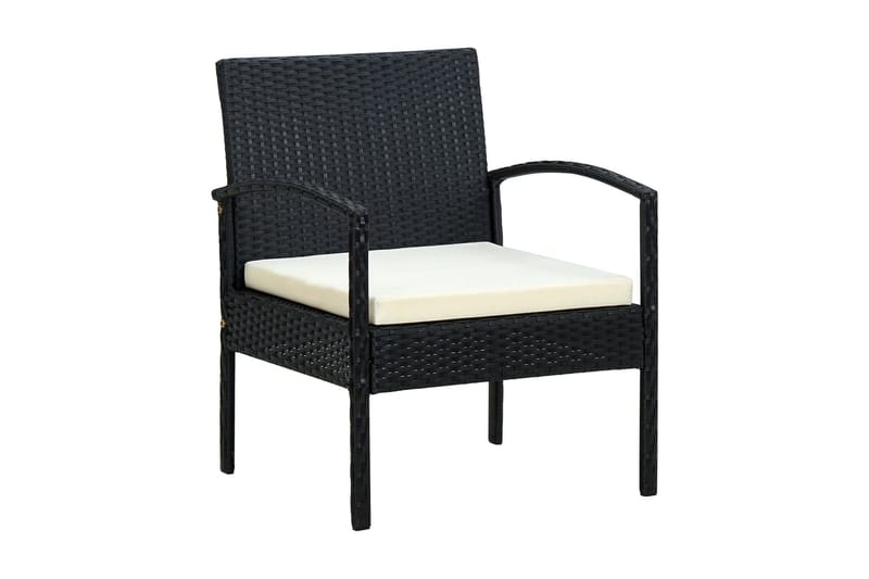 havestol med hynde polyrattan sort - Sort - Havemøbler - Havestole - Udendørs lænestol