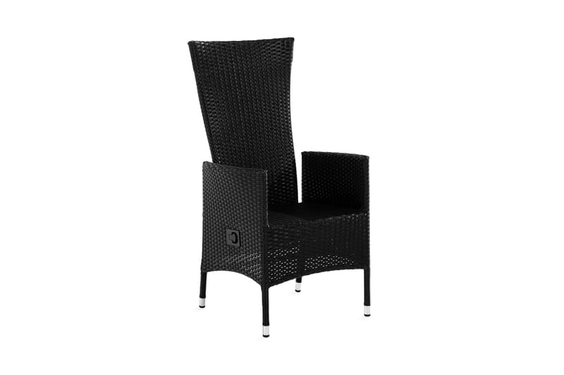 Jenny lænestol justerbar sort 4 + 1 - Sort - Havemøbler - Loungemøbler - Loungestol udendørs