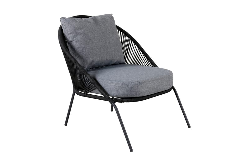 Lindos Lænestol Sort - Venture Home - Havemøbler - Havestole - Udendørs lænestol