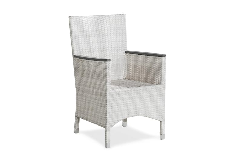 Thor Lyx Lænestol med Armlæn - Hvid/Grå - Havemøbler - Havestole - Udendørs lænestol