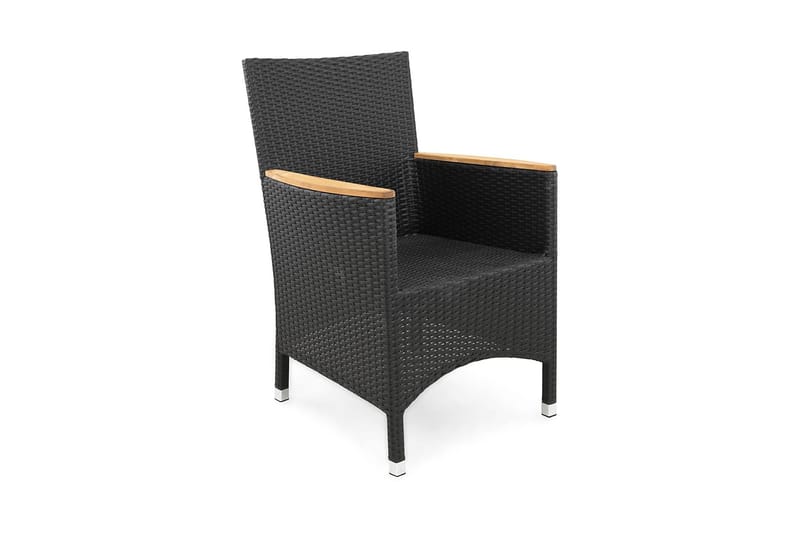 Thor Lyx Lænestol med Armlæn - Sort/Teak - Havemøbler - Havestole - Udendørs lænestol