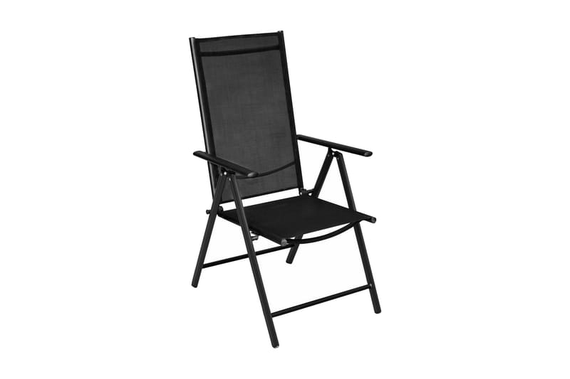 Foldbare Havestole 2 Stk. Aluminium Og Textilene Sort - Sort - Havemøbler - Havestole - Positionsstole