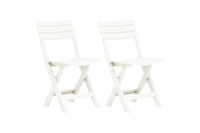 Foldbare Havestole 2 stk. Plastik Hvid - Hvid - Havemøbler - Havestole - Positionsstole