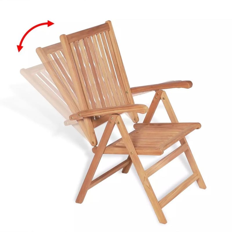 Havelænestol Massivt Teaktræ - Brun - Havemøbler - Havestole - Positionsstole
