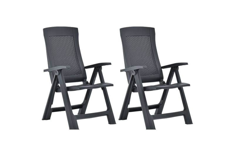 havelænestole 2 stk. plastik antracitgrå - Grå - Havemøbler - Havestole - Positionsstole