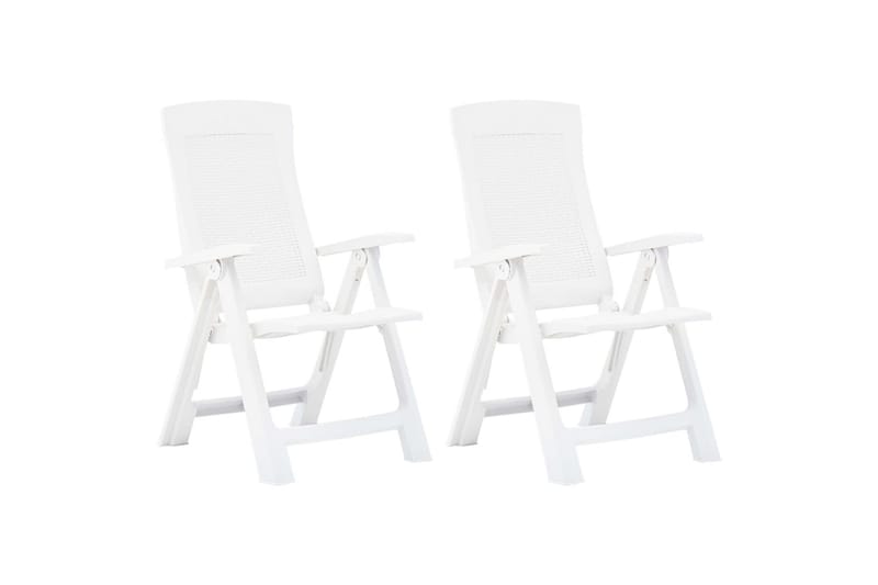 havelænestole 2 stk. plastik hvid - Hvid - Havemøbler - Havestole - Positionsstole