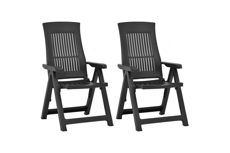 havelænestole 2 stk. plastik mokkafarvet - Brun - Havemøbler - Havestole - Positionsstole