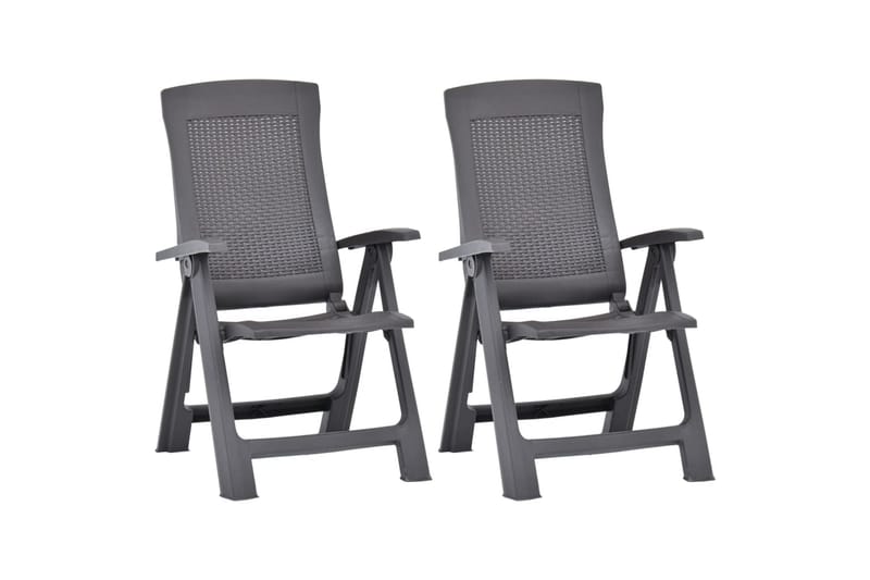 havelænestole 2 stk. plastik mokkafarvet - Brun - Havemøbler - Havestole - Positionsstole