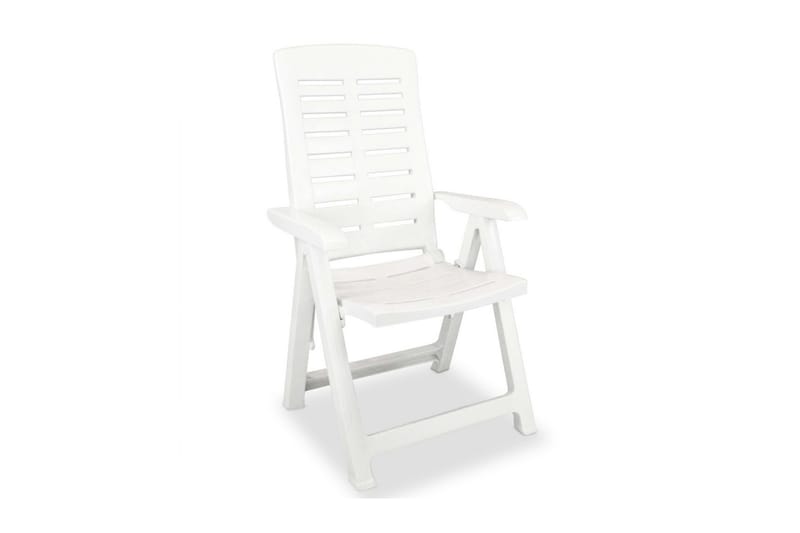 Havelænestole 4 Stk. Plastik Hvid - Hvid - Havemøbler - Havestole - Positionsstole