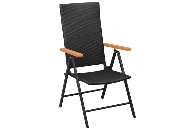Havestole 4 stk. polyrattan sort - Sort - Havemøbler - Havestole - Positionsstole