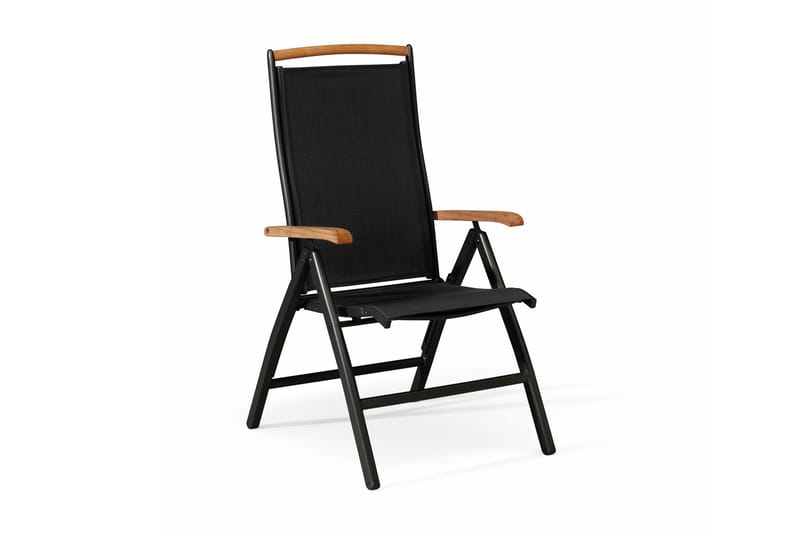 Hillerstorp Nydala Positionsstol - Sort/Teak - Havemøbler - Havestole - Spisebordsstole