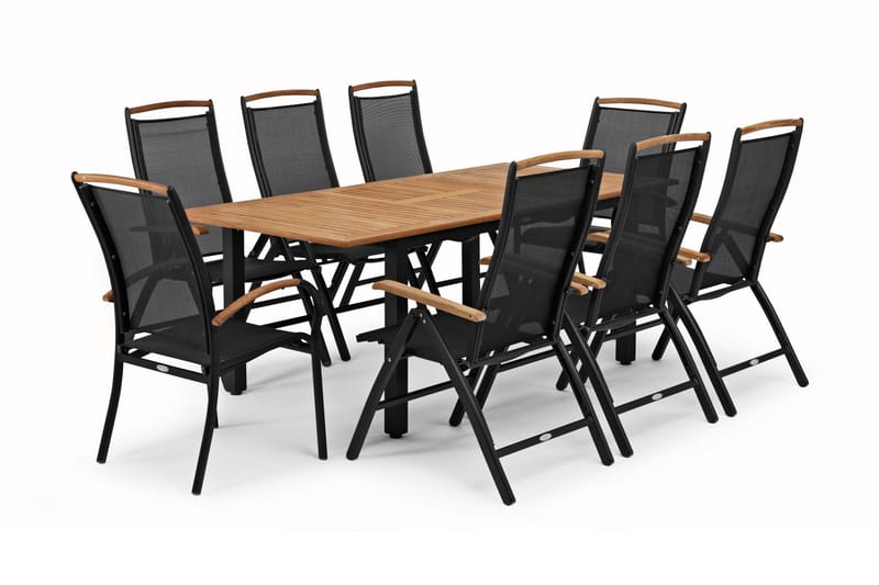 Hillerstorp Nydala Positionsstol - Sort/Teak - Havemøbler - Havestole - Positionsstole