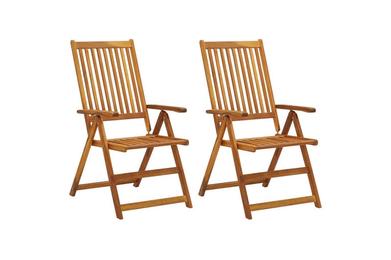 lænestole til haven 2 stk. massivt akacietræ - Brun - Havemøbler - Havestole - Positionsstole