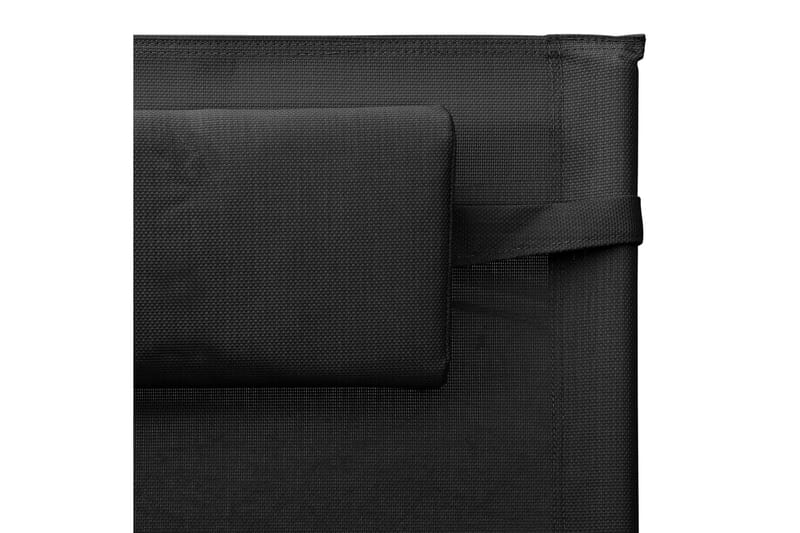 liggestole textilene 2 stk. sort og grå - Sort - Havemøbler - Havestole - Solstole