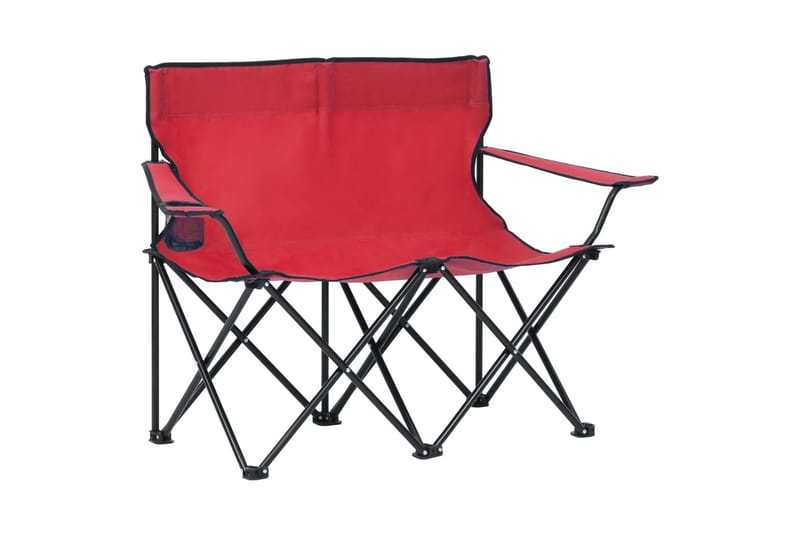 2-personers campingstol foldbar stål og stof rød - Rød - Havemøbler - Balkon - Balkonmøbler - Altanstole