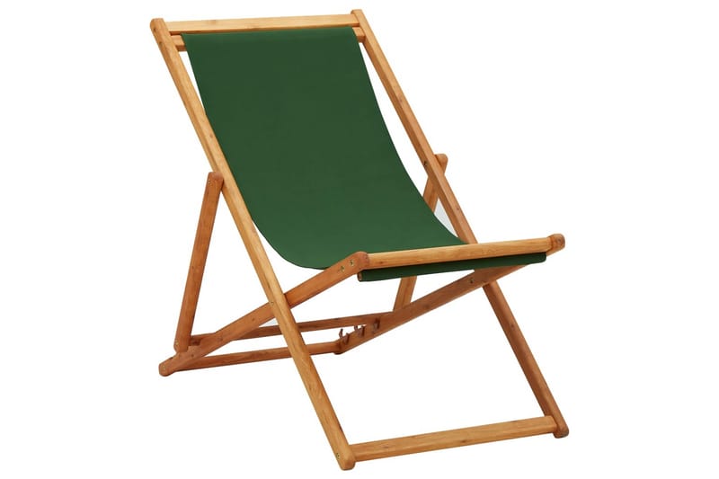 foldbar strandstol eukalyptustræ og stof grøn - Grøn - Havemøbler - Havestole - Strandstole & campingstole