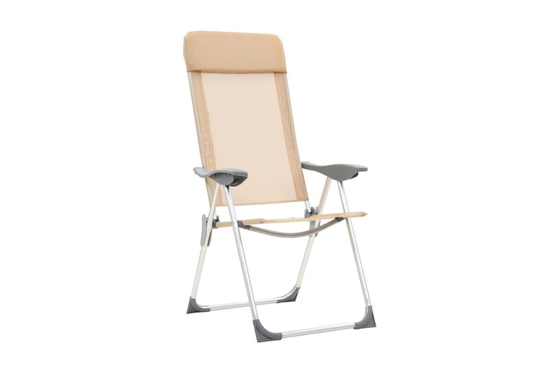 Foldbare Campingstole 2 Stk. Aluminium Cremefarvet - Creme - Havemøbler - Havestole - Strandstole & campingstole