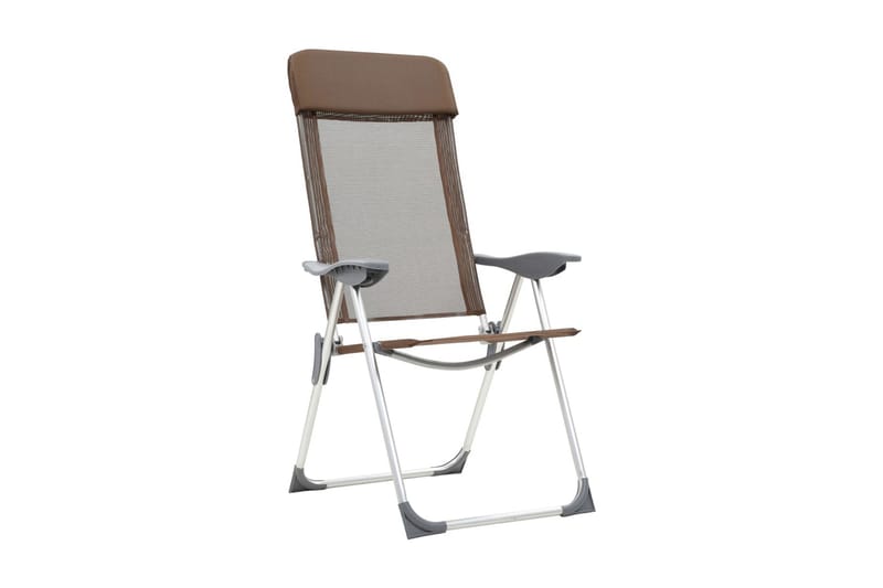 Foldbare Campingstole 4 Stk. Aluminium Brun - Brun - Havemøbler - Balkon - Balkonmøbler - Altanstole