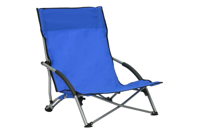 foldbare strandstole 2 stk. stof blå - Blå - Havemøbler - Balkon - Balkonmøbler - Altanstole