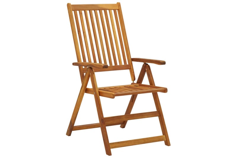 foldbare havestole med hynder 8 stk. massivt akacietræ - Brun - Havemøbler - Stole & lænestole - Spisebordsstole