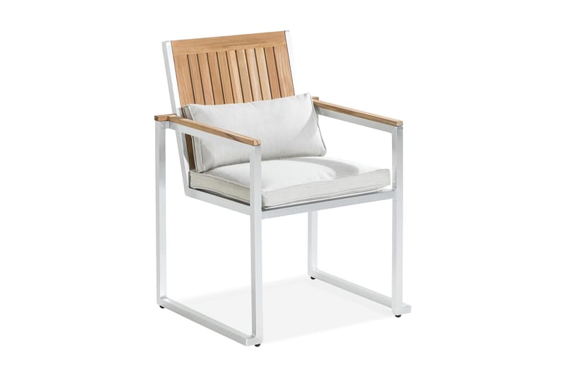 Båstad Spisestole - Teak/Borstad Aluminium - Havemøbler - Havestole - Spisebordsstole udendørs
