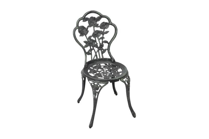 Bistrostole 2 Stk. Støbt Aluminium Grøn - Grøn - Havemøbler - Havestole - Spisebordsstole udendørs