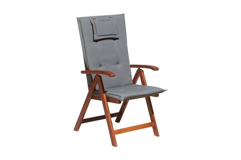 Canneto Stol med Hynde 2stk - Akacie/Grafitgrå - Havemøbler - Havestole - Spisebordsstole