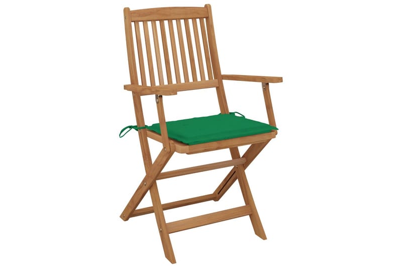 foldbare havestole 2 stk. med hynder massivt akacietræ - Havemøbler - Stole & lænestole - Spisebordsstole