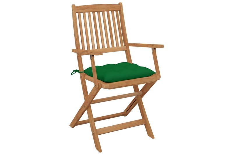 Foldbare Havestole 2 Stk. Med Hynder massivt Akacietræ - Havemøbler - Stole & lænestole - Spisebordsstole