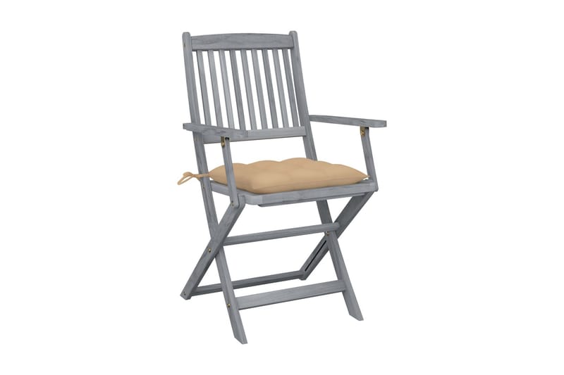 Foldbare Havestole 6 Stk. Med Hynder massivt Akacietræ - Havemøbler - Havestole - Spisebordsstole