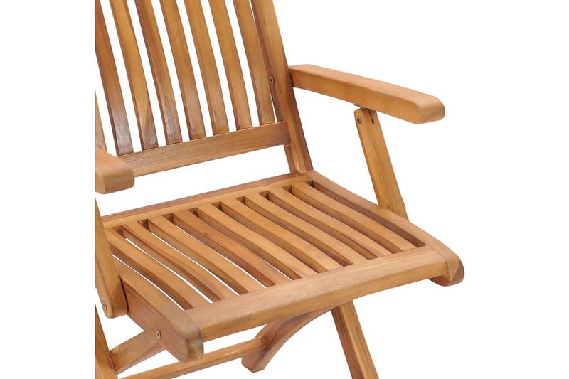 foldbare havestole 6 stk. med hynder massivt teaktræ - Brun - Havemøbler - Stole & lænestole - Spisebordsstole