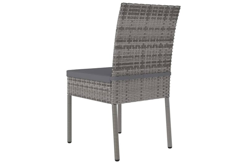 Havestole 2 stk. polyrattan grå - Grå - Havemøbler - Stole & lænestole - Spisebordsstole