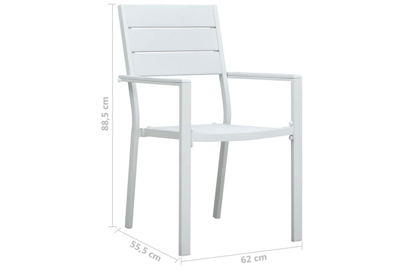 Havestole 4 Stk. Hdpe Trælook Hvid - Hvid - Havemøbler - Havestole - Spisebordsstole udendørs