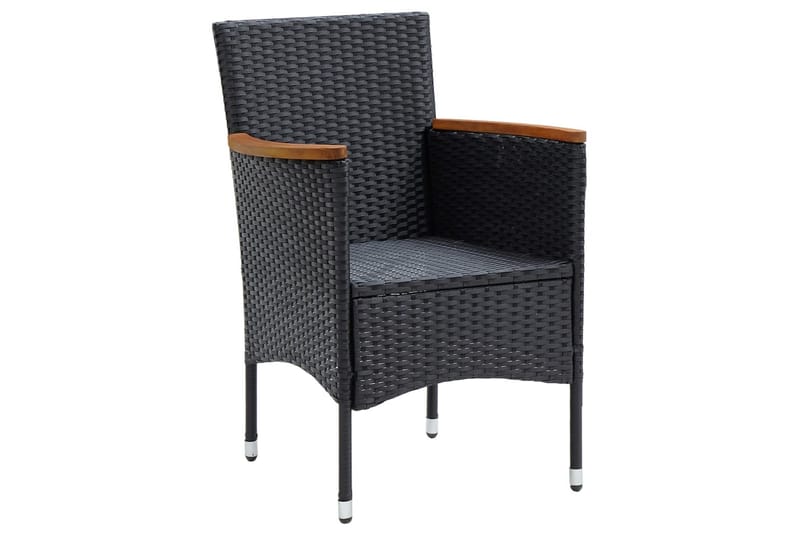 havestole 4 stk. polyrattan sort - Sort - Havemøbler - Stole & lænestole - Spisebordsstole