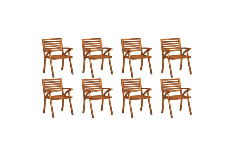 havestole 8 stk. med hynder massivt akacietræ - Brun - Havemøbler - Havestole - Spisebordsstole