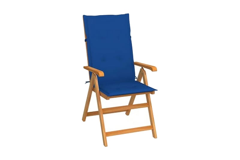 lænestole til haven 8 stk. med hynder massivt teaktræ - Brun - Havemøbler - Havestole - Spisebordsstole