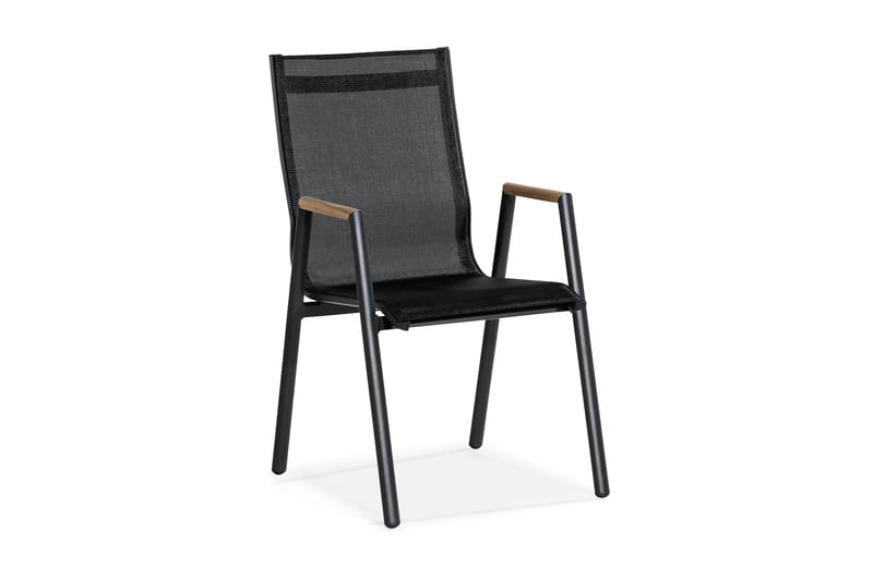 Las Vegas Armstol - Sort/Teak - Havemøbler - Stole & lænestole - Spisebordsstole
