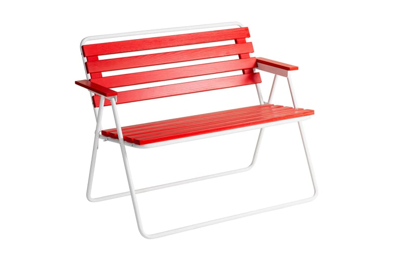 Retro 322 2-Pers. Bænk Hvid/Rød - Varax - Havemøbler - Havestole - Spisebordsstole