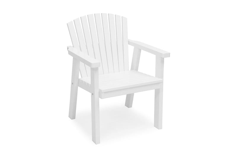 SOLVIK LÆNESTOL HVID - Hvidlaseret Fyr - Havemøbler - Havestole - Spisebordsstole udendørs